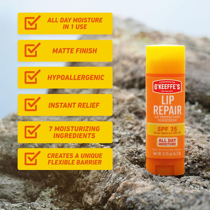 Lip Repair SPF 35 Lip Balm - Stick (3 Pack) - Sun-Safe Moisturizer for Extremely Cracked, Dry Lips