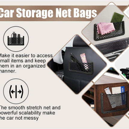 ABS Plastic Frame Automotive Cargo Nets Car Net Pocket Phone Car Mesh Net Holder RV Storage Boat Cargo Pocket Organizer Framed Mesh Net Pocket with Screws for Auto RV Net(2, 8 X 3.1 Inch)