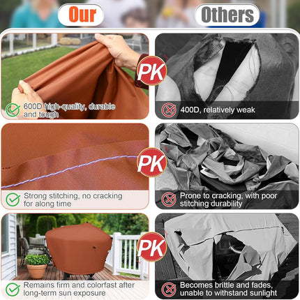 Grill Cover for Camp Chef 24 Pellet Grills, Model DLX 24, Smokepro 24, Woodwind 24 Pro Pellet Grills, PG24, PG24LS, PG24S, PG24SE, PG24LTD, PG24XT, SG24, Smokepro DLX, Anti-Uv 600D, Brown