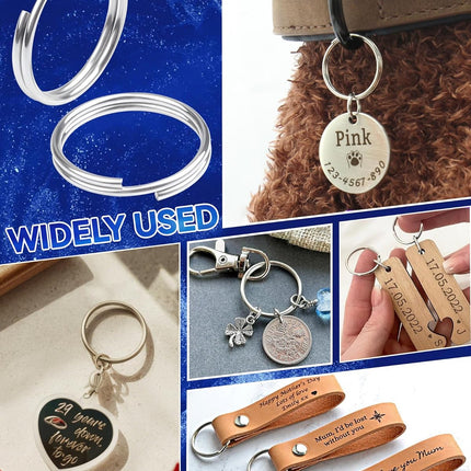 70PCS Split Key Rings,1.5" Heavy Duty Metal Keyrings,Bulk Keychain Rings,Silver Key Ring Accessories for Keychains,Crafts,Car Keys,Pet Collars and DIY Projects