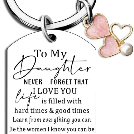 Sweet 16 Keychain Sweet 16 Gifts for Adult Daughter Birthday Gifts from Mom Dad I Love You Gift for Daughters Adult Stocking Stuffers for Teen Girls 16-18 to My Daughter Keychain