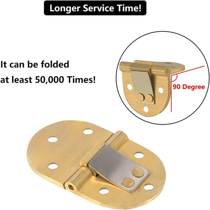 90 Degree Solid Brass Butler Tray Hinges (2Pcs) Flip Top Hinge with Screws for Folding Tables/Sewing Machine Table, Folding Hinges Furniture Accessories