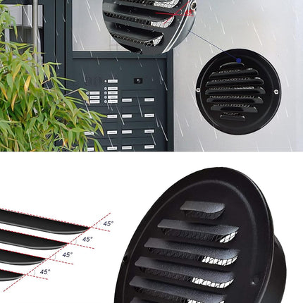 4 Inch round Air Vent Cover, Stainless Steel Soffit Vent Cover Louvered Grille Wall Vent with Built-In Fine Mesh for Garage, Apartment, RV (100Mm - 2PCS)