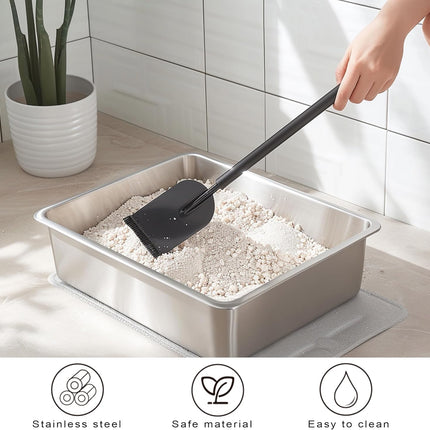Stainless Steel Cat Litter Box for Big Cats,Small Stainless Steel,Large Metal Cat Litter Box-Easy to Clean.(17.5" L X 13.6" W X 4.1" H).