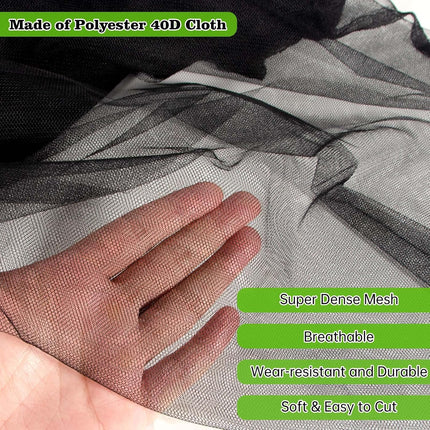 39 X 10 Ft Mosquito Netting for Garden Patio, Breathable Mesh Net for Bird and Insect Protection, Plant Cover for Vegetables, Fruits and Flowers, 3X12M Black