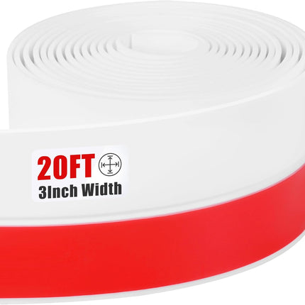 Draft Seal Tape for Doors and Windows 3 in X 20 Ft Silicone Weather Stripping Extra Thick 2Mm Door Seal Strip with Strong Adhesive Draft Insulation Stopper Side Seal - White