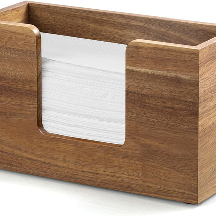 Paper Towel Dispenser Countertop, Acacia Wood Bathroom Paper Towel Holder, Napkin Holder for Kitchen, Multifold C-Fold, Z-Fold, Trifold for Bathroom Toilet Home