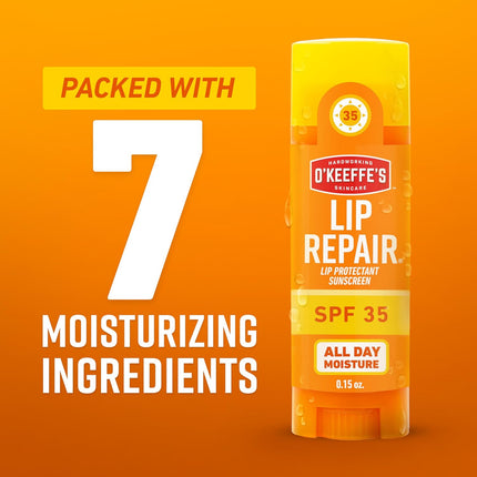 Lip Repair SPF 35 Lip Balm - Stick (3 Pack) - Sun-Safe Moisturizer for Extremely Cracked, Dry Lips