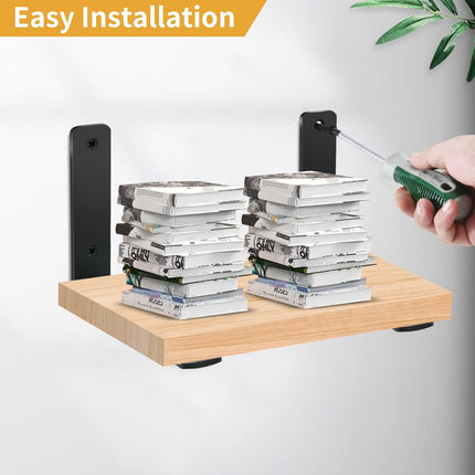 8 Pack - L 10" X H 6" X W1.5, 5Mm Thick Black L Shelf Bracket, Iron Shelf Brackets, Metal Shelf Brackets, Floating Shelf, Shelf Supports with Screws