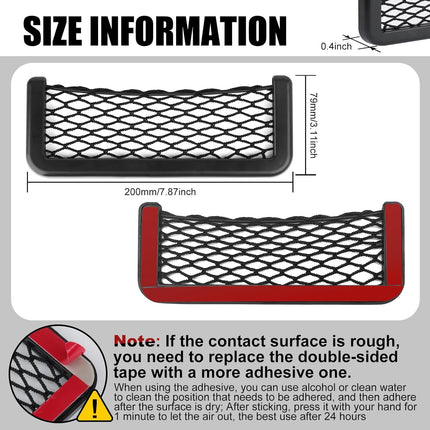 ABS Plastic Frame Automotive Cargo Nets Car Net Pocket Phone Car Mesh Net Holder RV Storage Boat Cargo Pocket Organizer Framed Mesh Net Pocket with Screws for Auto RV Net(2, 8 X 3.1 Inch)