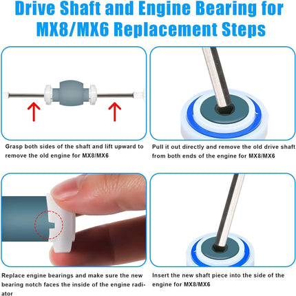 2 Packs Pool Cleaner Parts for MX8 MX8EL MX6 MX6EL Elite, Pool Cleaner Drive Shaft Tune-Up Accessories Assembly Pool Cleaner Replacement Parts for Zodiac, with Pool Engine Wheel Bearing