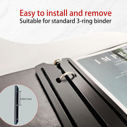 24Pcs Magazine Holder for Binder, 3 Hole Punched，Magazine Organizer, 3 Ring Binder Insert Strips, Organizer, Storage, Black
