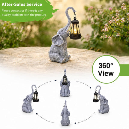 Elephant Statue for Garden Decor with Gift Appeal - Ideal Gifts for Women, Mom or Birthdays, Beautifully Crafted Outdoor & Home Decor to Wow Your Guests (11" Elephant)