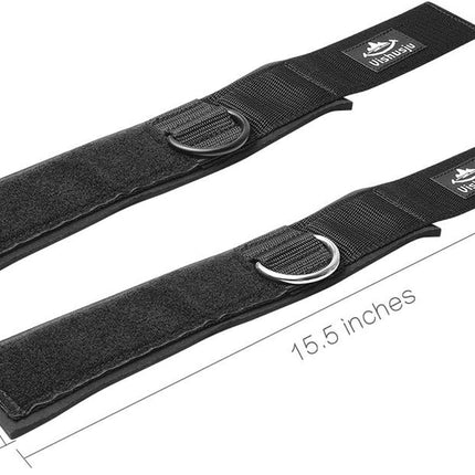 Ankle Wrist Cuffs Neoprene Padded Straps D-Ring Glute Kickback for Cable Machines Legs Exercise Adjustable Fitness