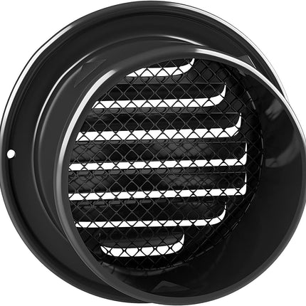 3Inch-2Pcs 304 Stainless Steel round Air Vents Cover,  Louvered Grille Cover Vent Flat Ducting Air Vent Wall Inlet with Built-In a Fly Screen Mesh for HVAC Ventilation (3Inch-2Pcs)