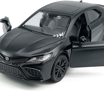 Camry XSE 2022 Model Car 1/36 Scale Diecast Toy Cars Metal Alloy Children’S Die-Cast Vehicles, Pull Back Doors Open, Black Rim, Collection for Men, Kids Toys for Boys Gifts, Cake Topper