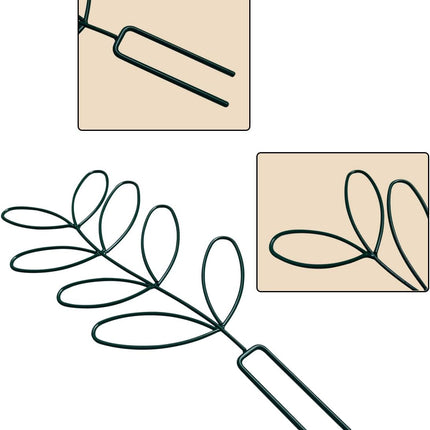 2Pack Indoor Plant Trellis Metal Wire Garden Trellis ，Small Climbing Leaf Shape Trellis for Garden Potted Plant Houseplant(Blackish)