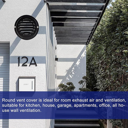 4 Inch round Air Vent Cover, Stainless Steel Soffit Vent Cover Louvered Grille Wall Vent with Built-In Fine Mesh for Garage, Apartment, RV (100Mm - 2PCS)
