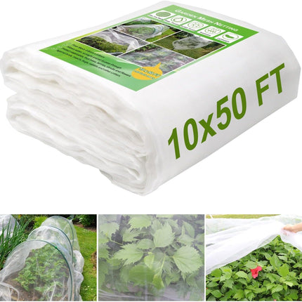10 X 50 FT Garden Mesh Netting, Ultra Fine Plant Netting Covers, Garden Netting for Raised Beds Vegetables, Fruit Tree Netting for Blueberry Bushes Barrier Screen Protection Net Cover