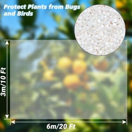 Garden Netting Mosquito Insect Birds Animals Barrier Protection Net Ultra Fine Garden Mesh Netting Plant Covers for Vegetable Plants Fruits Flowers Trees Greenhouse Row Cover(10×20 Ft)