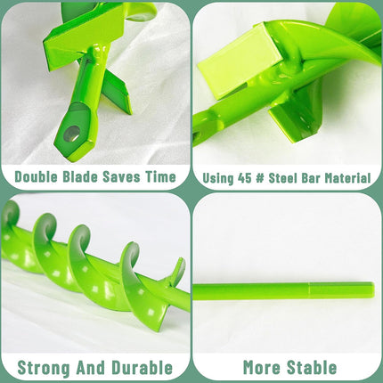 1.6" X 23" Auger Drill Bit for Planting Garden Auger Spiral Drill Bit Bulb Planter for Planting(Apple Green)