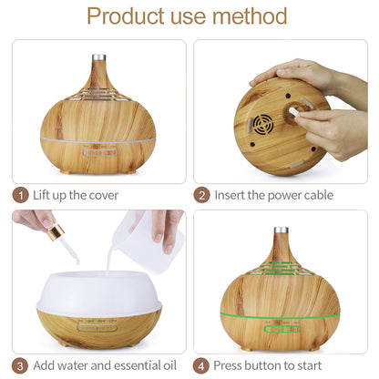 400ml Wood Grain Aroma Diffuser Humidifier Portable Home Purifier SPA Aroma Diffuser