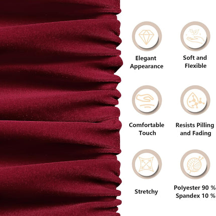 Burgundy Stretch Velvet Fabric 60 Inch Wide, 5 Yard Soft Stretchy Fabric for Sewing Clothes, Apparel, Costume, Crafts - 90% Polyester 10% Spandex