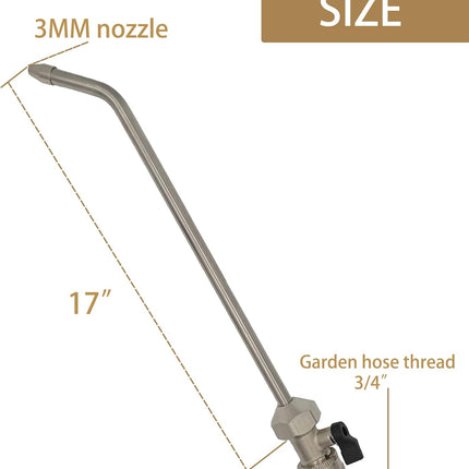 All Metal RV Water Heater Tank Rinser | RV Hot Water Tank Flush Wand | Cleanses and Removes Sediment from the Bottom of RV Water Heater |Extends Life of RV Water Heater (17 Inch)