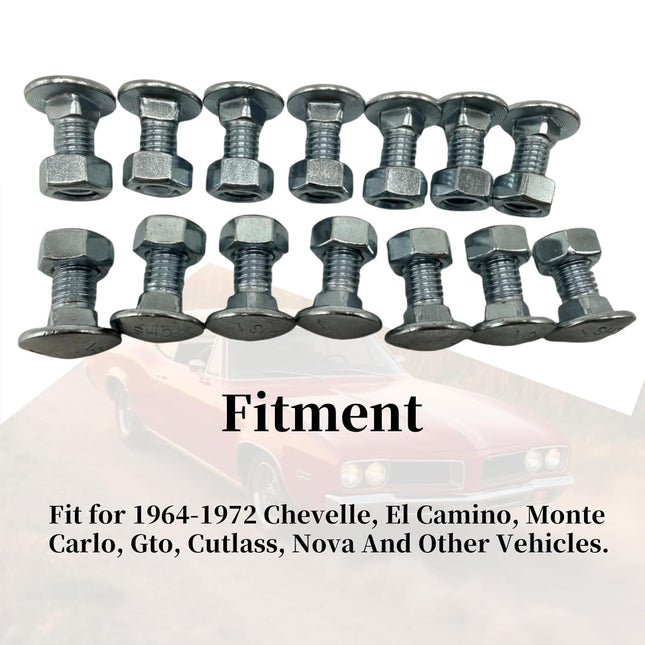 28-Pack Front & Rear Bumper Bolts Kit Stainless Cap for 1964-1972 Chevelle, Nova, Lemans, Cutlass,El Camino,Monte Carlo,Gto 4A00080-A