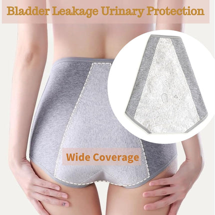 Women'S Washable Incontinence Underwear 4 Pack, Leakproof Ladies Panties High Waist, Incontinence Protective Briefs for Minor Bladder Leak(M)
