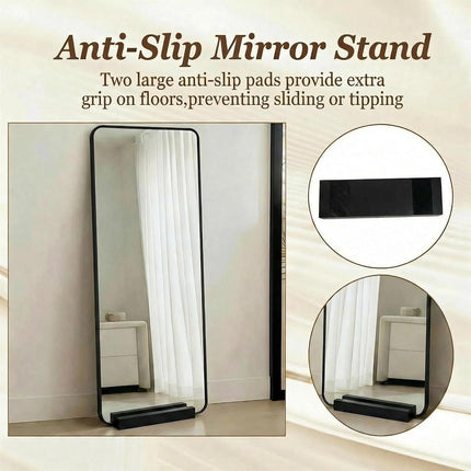 DSMKJT Solid Wood Large Floor Mirror Stand for Full Length Mirror with Stand- Anti-Slip, Suitable for Mirror Frames-Black
