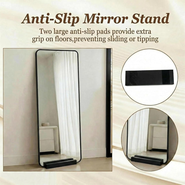 DSMKJT Solid Wood Large Floor Mirror Stand for Full Length Mirror with Stand- Anti-Slip, Suitable for Mirror Frames-Black