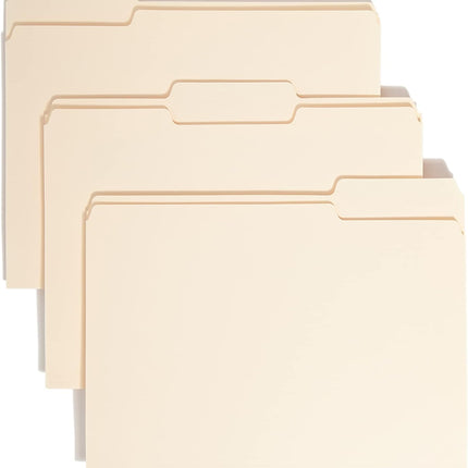 File Folder, 1/3-Cut Tab, Assorted Positions, Letter Size, Manila, 24 per Pack (11928)