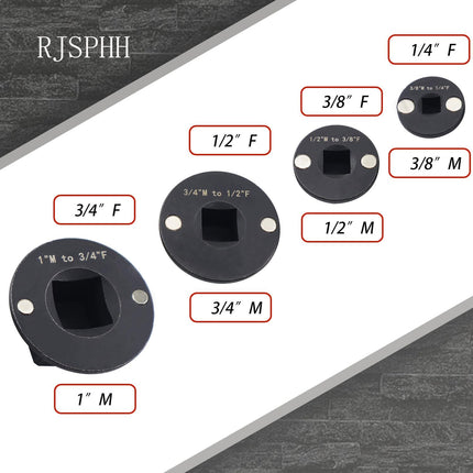 4PCS Low Profile Impact Socket Adapter Set. Drive Ratchet Adapter Set (1" to 3/4", 3/4" to 1/2", 1/2" to 3/8",And 3/8" to 1/4"）