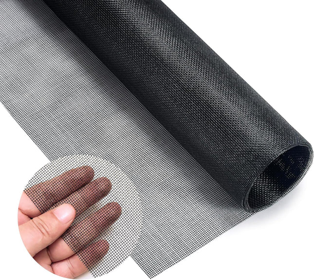 OVISEEN Insect Mesh, Fiberglass Window Screen Mesh 47 X 98 Inches Fly Screen Adjustable Mesh Replacement, Flies Mosquitoes Bugs Net for Windows Doors Patio (Black)