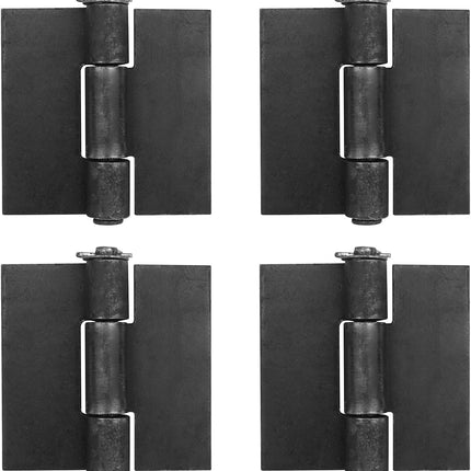 4 Pack Weldable Hinges, 4-1/2" X 4-1/4" Heavy Duty Steel Weld on Hinges for Metal Gate, Trailer Ramp Door, 3/16" Thick