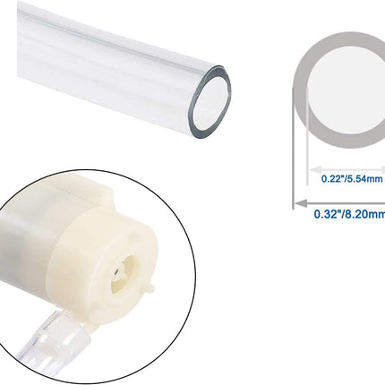 4Pcs DC 3-5V Micro Submersible Mini Water Pump with 2Pcs Clear Vinyl Tubing Flexible PVC Tubing(1M) for Aquariums Fish Tank Pond Fountain Hydroponics Garden (4Pcs White Pump+2 Tube)