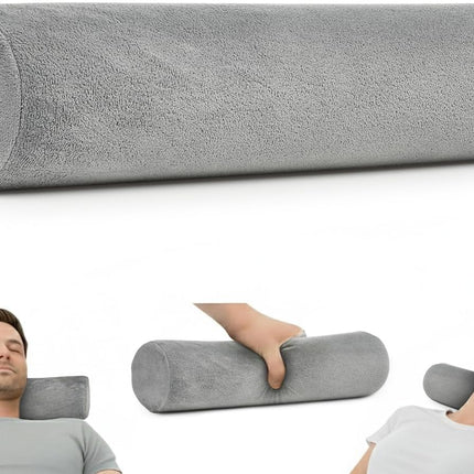 Firm Cervical Neck Roll Memory Foam Pillow, Bolster Pillow, round Neck Support for Sleeping | Bolster for Bed, Legs, Back and Yoga