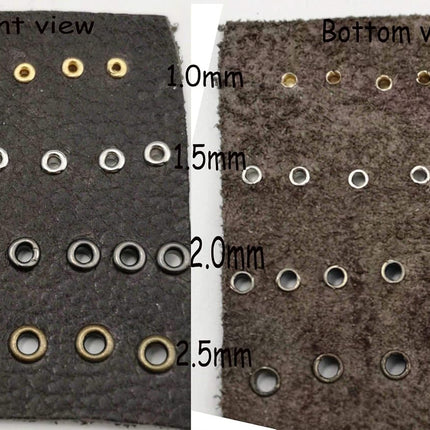 100PCS Color Mix Tiny 1.5/2/2.5Mm Grommets Eyelets for Shoes, Clothes, Leather, Canvas Bjd Eyelets with Fixing Tools (2Mm)