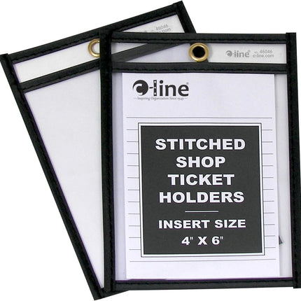 Stitched Shop Ticket Holders, Both Sides Clear, 4 X 6 Inches, 25 per Box (46046)
