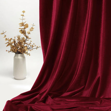 Burgundy Stretch Velvet Fabric 60 Inch Wide, 5 Yard Soft Stretchy Fabric for Sewing Clothes, Apparel, Costume, Crafts - 90% Polyester 10% Spandex
