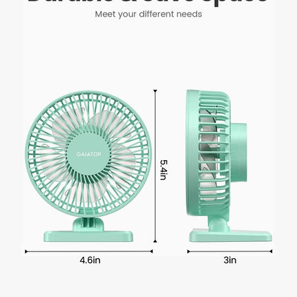 USB Desk Fan, Small but Powerful, Personal Portable Quiet 3 Speeds, Adjustable Mini Table Desktop Fan for Cooling Home Office Car Summer Travel Gifts Green