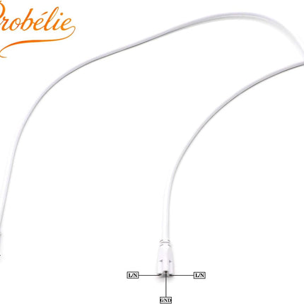 T5 T8 Extension Cords, 10 Ft 3 Meter Connectorcord, 3-Prong Extended Power Cable for Integratedled Tube Light, Single LED Shop Garage Lightfixture, under Cabinet Lights Pack of 2(10FT 2Pcs)