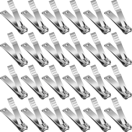 Nail Clippers Set,24 Pack Stainless Steel Nail Clippers Bulk,Silver Nail Cutter,Ultra Sharp Sturdy Fingernail Clippers and Toenail Clippers for Women Men(24 Pcs-Silver)