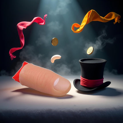 2Pcs Thumb Tip Magic Tricks Fake Thumb Tip Silk Vanish Magic Disappearing Silk Fake Thumb Tip Magic Trick Gimmick Magician Accessory and Practical Jokes Magic Tricks Making Objects Appear Disappear
