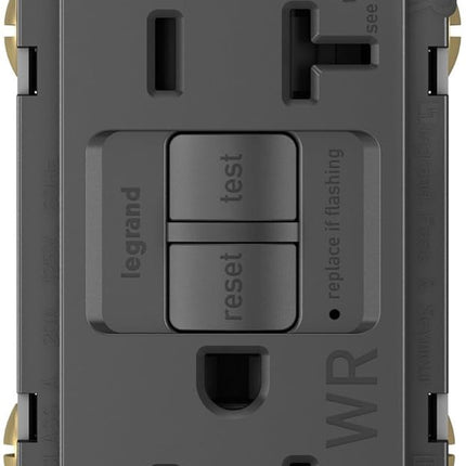 Radiant 20 Amp GFCI Self-Test Tamper Resistant Decorator Duplex Electrical Outlet, with Trip Indicator, 2097TRBKCCD4, Black, 1 Count