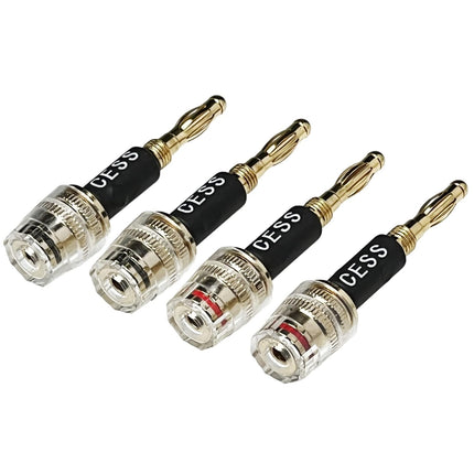 CESS-187 Banana Plug Connect to Spade Fork Plug Speaker Cable Adapter, 4 Pack