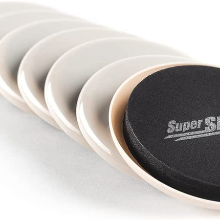 3 1/2" round Reusable Furniture Sliders for Carpet Easily Move Medium to Large Sized Items across Carpet, 4 Pack Beige