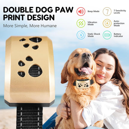 Dog Bark Collar,  Smart Bark Collar for Small Medium Large Dogs anti Bark Collars with 4 Training Modes and 7 Level Sensitivity, Barking Collar