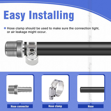 304 Stainless Steel 1/2" Barb Hose to 1/2 NPT Home Brew Pipe Barbed Nipple Fitting. Pack of 4